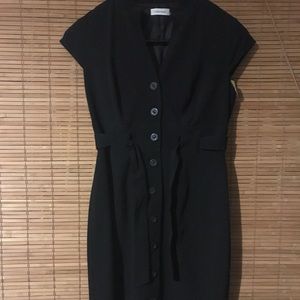 Calvin Klein Black Business Button Down Dress